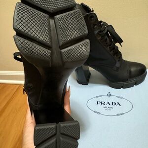 Prada Nylon Triangle-logo 110mm boots